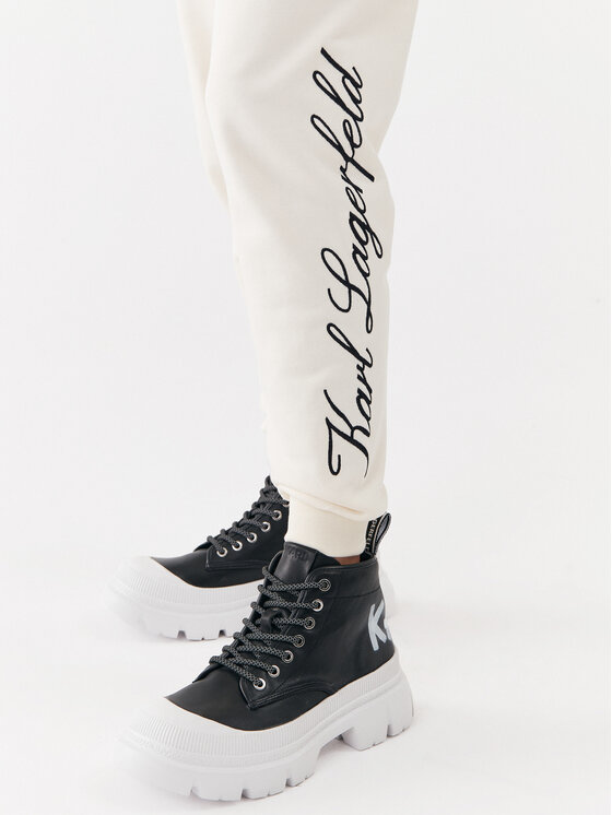 KARL LAGERFELD KARL LAGERFELD Spodnie dresowe 231W1050 Écru Regular Fit