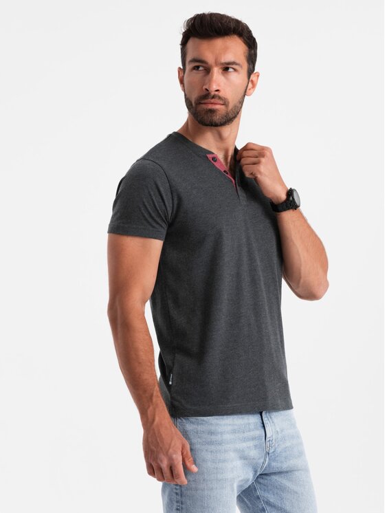 Ombre Ombre T-Shirt OM-TSCT-0155 Černá Regular Fit