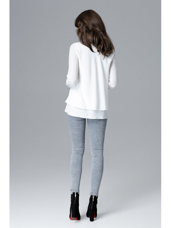 Lenitif Lenitif Blusa L020 Écru Regular Fit