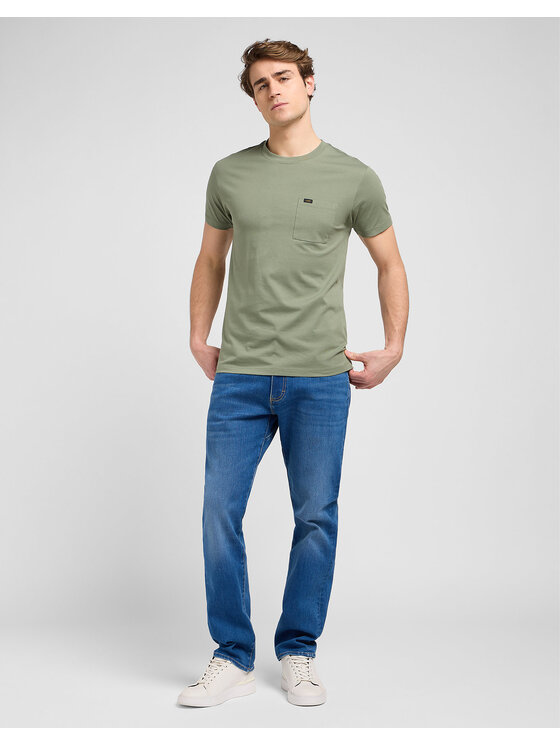 Lee Lee T-Shirt ULTIMATE POCKET Zielony Regular Fit
