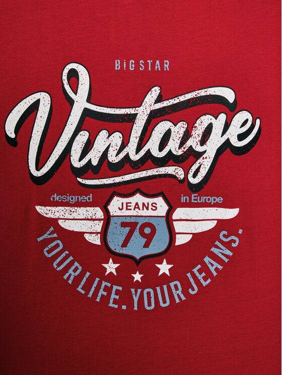 BIG STAR BIG STAR T-Shirt MERRET_603_150 Czerwony Basic Fit