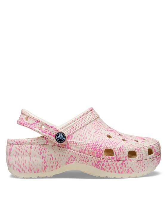 Crocs Crocs Klapki Classic Platform Snake Print Clog W 208231 Beżowy