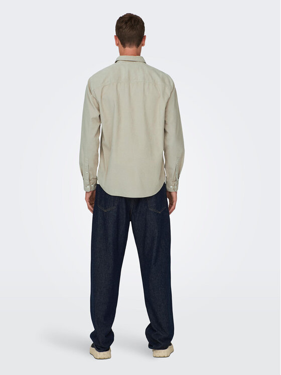 Only & Sons Only & Sons Camicia 22024716 Beige Relaxed Fit