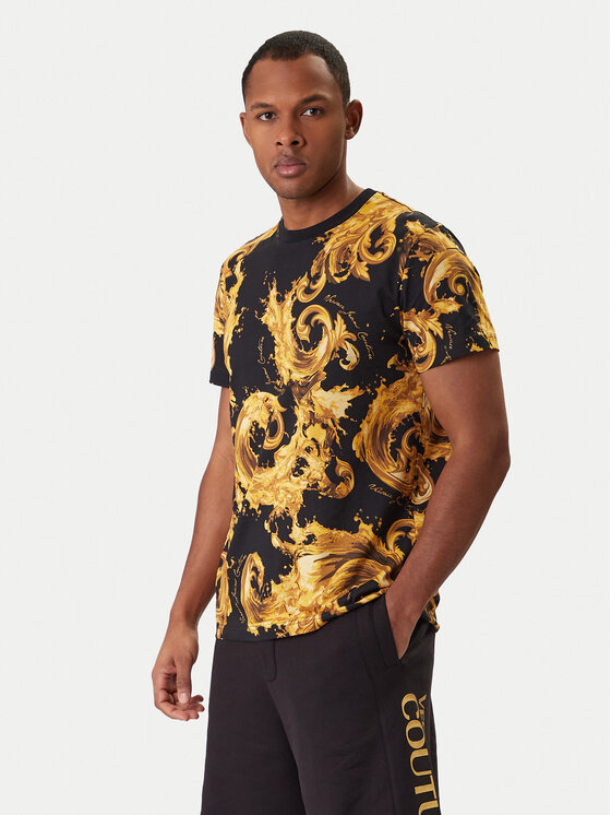 Versace Jeans Couture Tricou 80GAH6S0 JS543 Negru Regular Fit