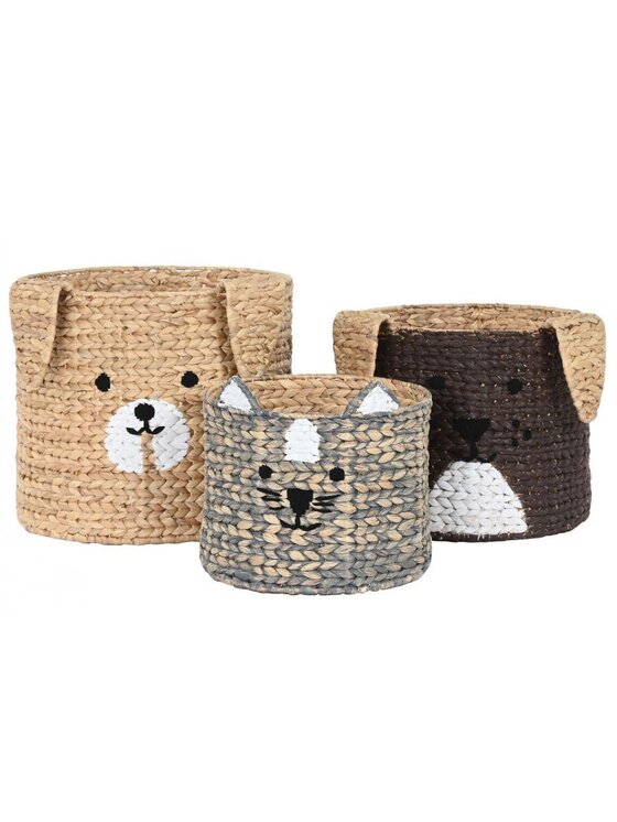 MIAhome MIAhome Komplet koszy na zabawki 40x37 cm GATTO E CANE-II Kolorowy