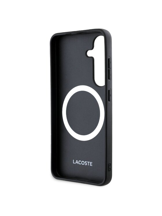 Lacoste Lacoste Etui na telefon Iconic Petit Pique Woven Logo CBDY Strap MagSafe Czarny
