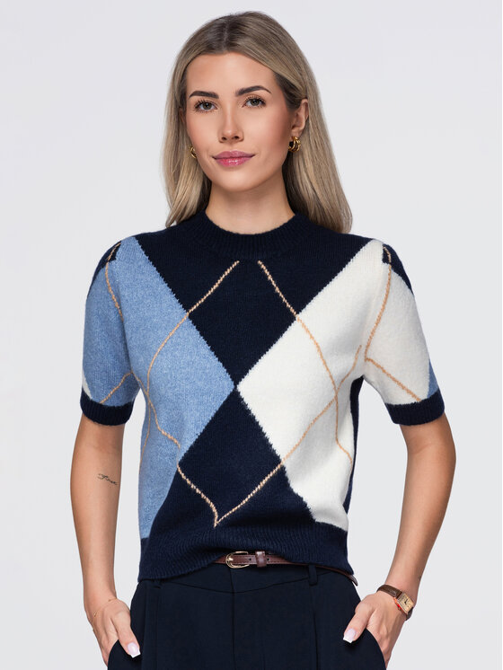 Ombre Ombre Sweter OW-SW-E0037 Niebieski Regular Fit