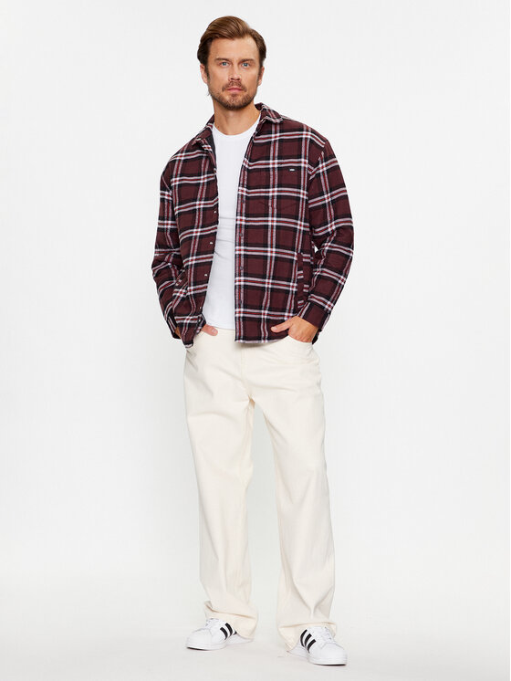 Vans Vans Srajca Kesler Ls Woven VN0008GS Bordo rdeča Loose Fit