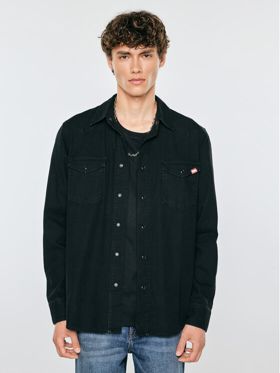 BIG STAR BIG STAR Koszula jeansowa WESTERN SHIRT Czarny Basic Fit