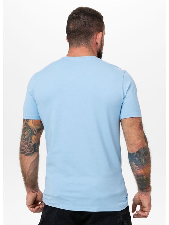 PITBULL PITBULL T-Shirt Koszulka męska Slim Fit USA CAL L Błękitny Regular Fit