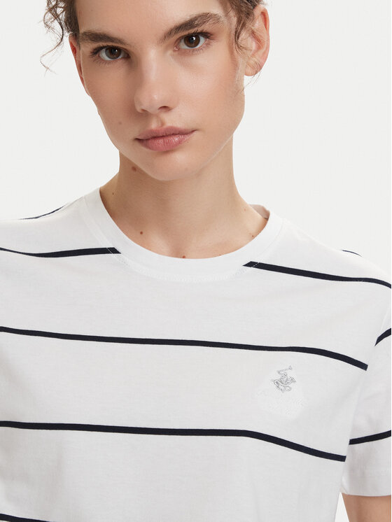Beverly Hills Polo Club Beverly Hills Polo Club T-Shirt P-SS26W-TS0162 Bílá Regular Fit