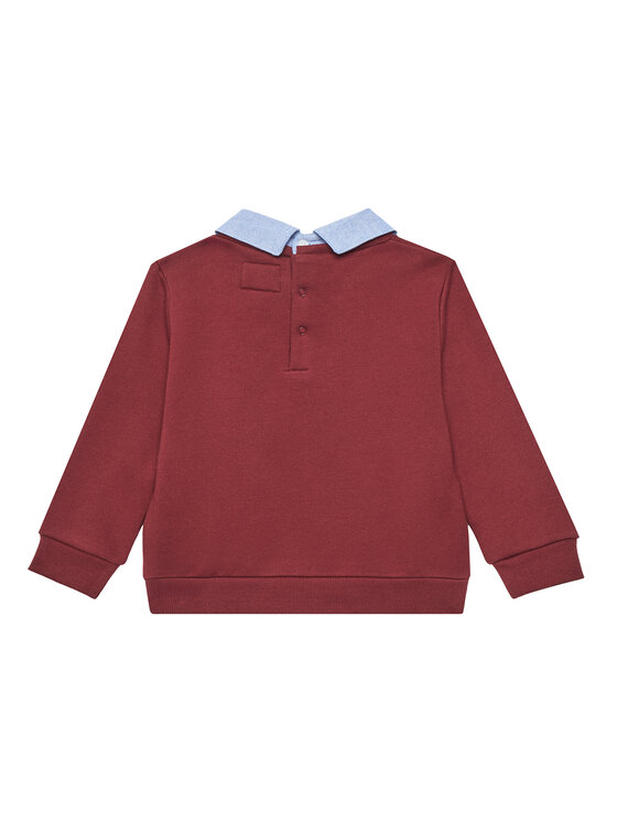 Guess Guess Džempera ar kapuci un auduma bikšu komplekts N5YG13 KAX74 Bordo Regular Fit