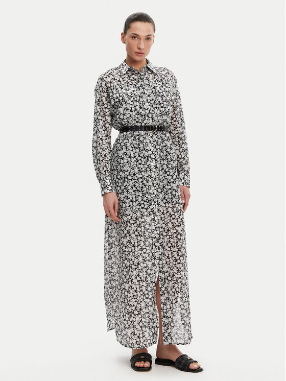 MICHAEL Michael Kors MICHAEL Michael Kors Rochie tip cămașă MS582UXH7F Negru Relaxed Fit