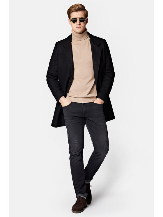 Lancerto Lancerto Płaszcz wełniany Brekstad PC073223000013 Czarny Regular Fit