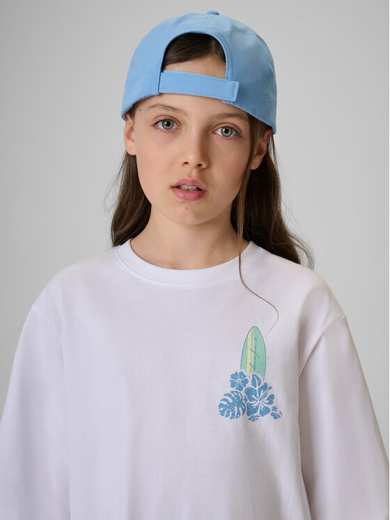 4F 4F T-Shirt SUMMER SPLASH Biały Loose Fit