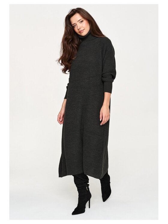 Makadamia Makadamia Sweter S181 Szary Loose Fit