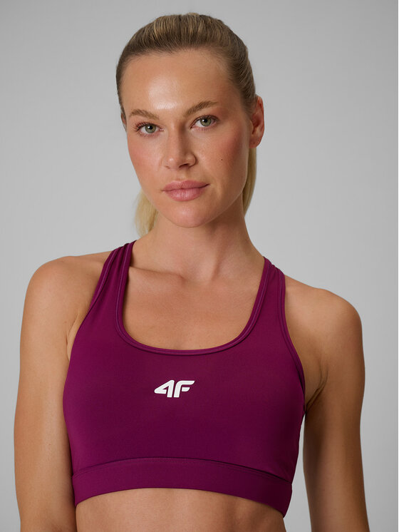 4F 4F Biustonosz sportowy BASIC+ Bordowy