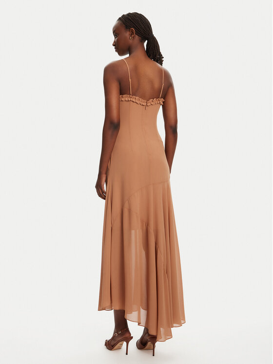 BARDOT BARDOT Koktel haljina Tatian Frill Trim 59885DB Smeđa Regular Fit