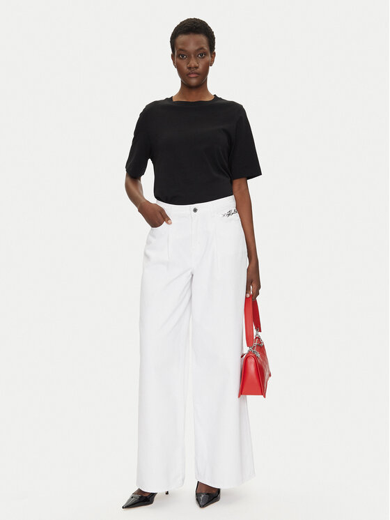 KARL LAGERFELD KARL LAGERFELD Traperice A2W10158 Bijela Wide Leg