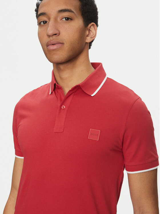 BOSS BOSS Polo Passertip 50507699 Czerwony Slim Fit