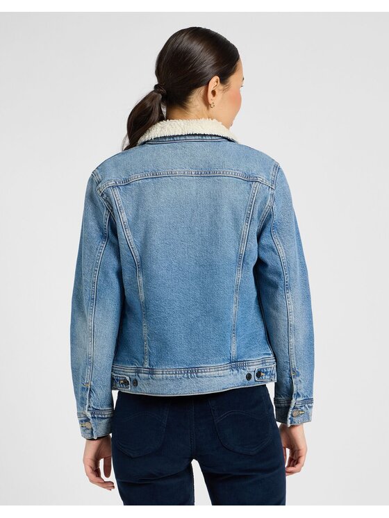 Lee Lee Kurtka jeansowa SHERPA RIDER JKT Niebieski Regular Fit