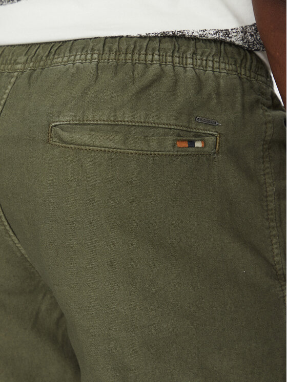 INDICODE INDICODE Szorty materiałowe Wamo 70-728 Zielony Slim Fit