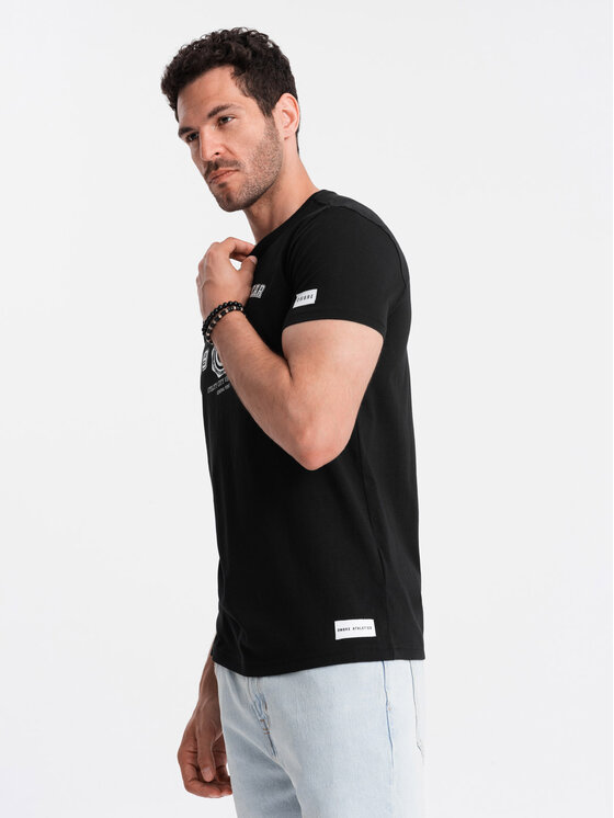 Ombre Ombre T-Shirt OM-TSPT-0137 Černá Regular Fit