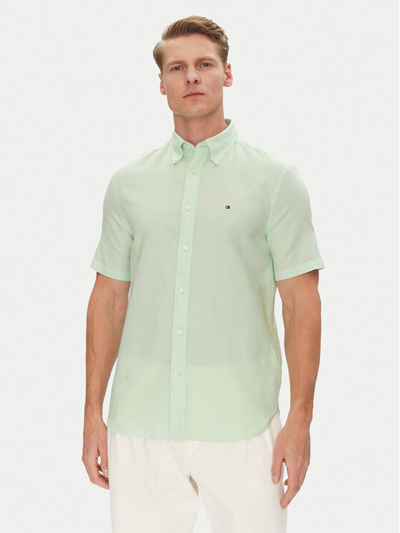 Pánská Tommy Hilfiger Košile, Velikost:XL, Barva: Zelená, MW0MW40703