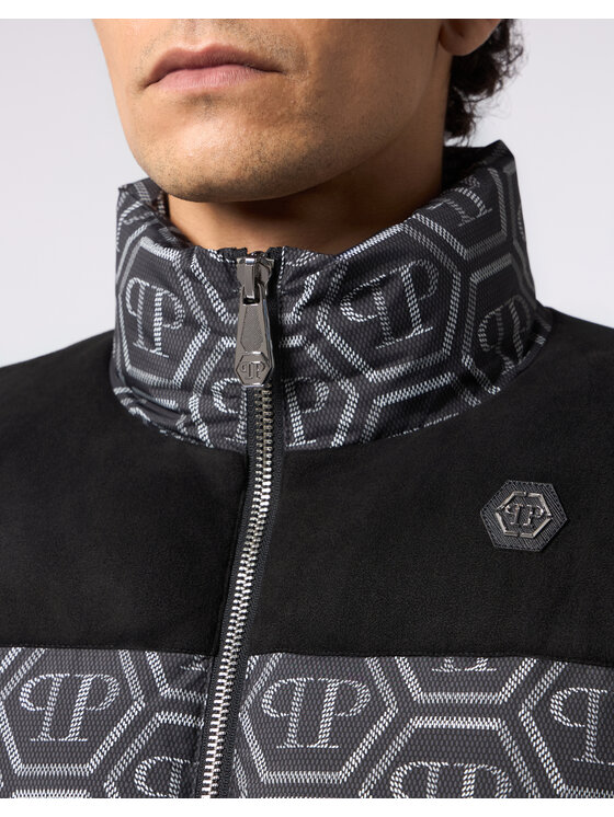 PHILIPP PLEIN PHILIPP PLEIN Vatovaná bunda 31191 Čierna Regular Fit