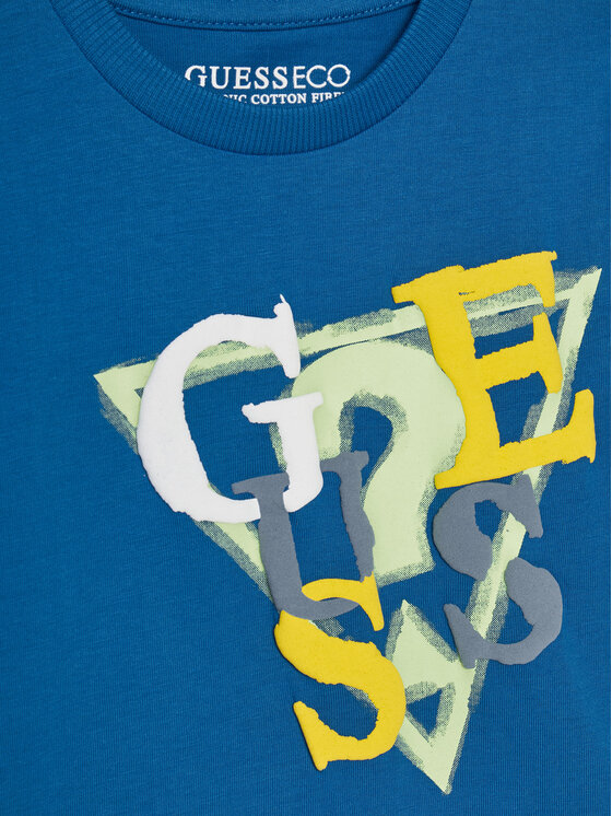 Guess Guess Tričko N5GI10 K8HM4 Modrá Regular Fit