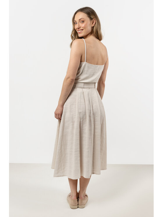 Awama Awama Spódnica A723 Beżowy Basic Fit