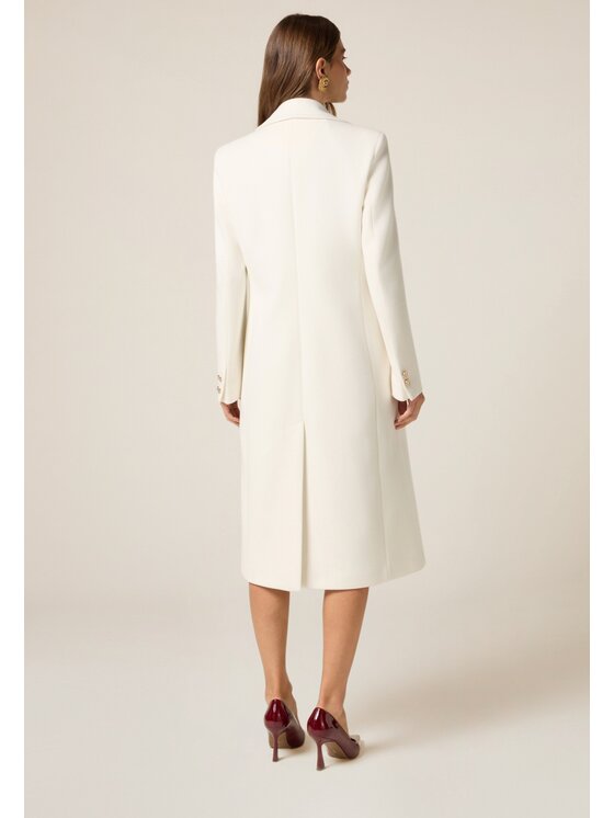 Oltre Oltre Cappotto 0079R000474N011 Bianco Baggy Fit