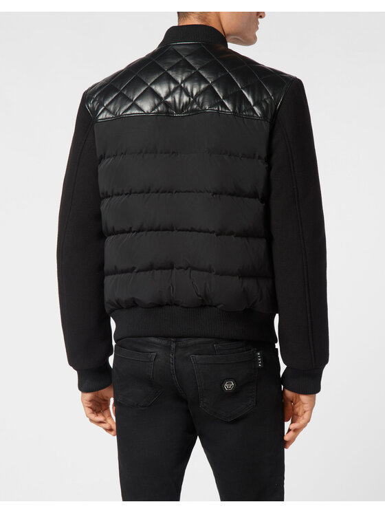 PHILIPP PLEIN PHILIPP PLEIN Kurtka skórzana 21121 Czarny Regular Fit