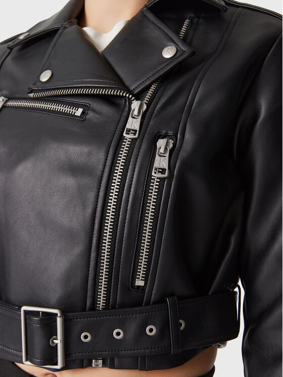 Calvin Klein Jeans Calvin Klein Jeans Jacke aus Kunstleder J20J220507 Schwarz Regular Fit