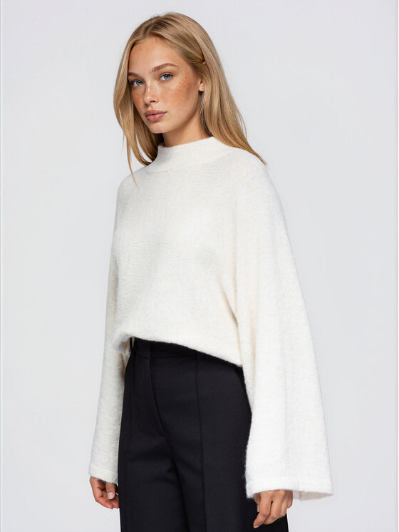 Ombre Ombre Svetr OW-SW-E0063 Světle béžová Relaxed Fit