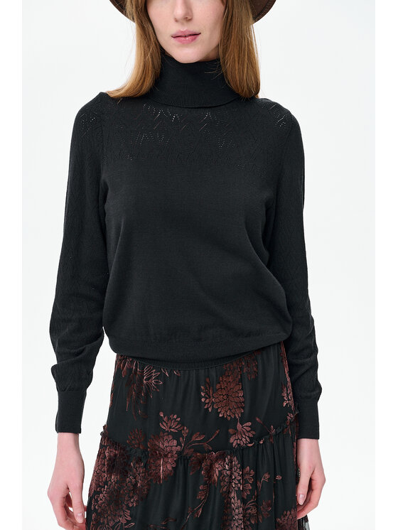 blue shadow blue shadow Sweter Tonia Czarny Regular Fit