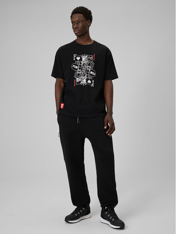 4F 4F T-Shirt FOB Czarny Loose Fit