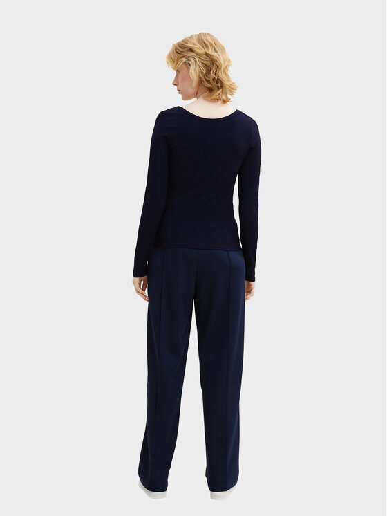 Tom Tailor Denim Tom Tailor Denim Bluzka 1032829 Granatowy Slim Fit