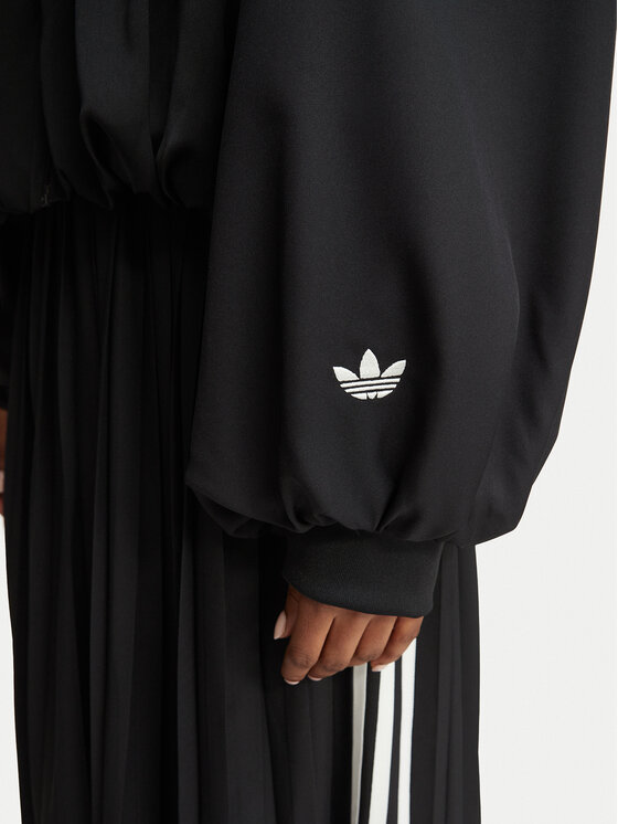 adidas adidas Bluza Satin Pleated Track Top LG4081 Czarny Relaxed Fit