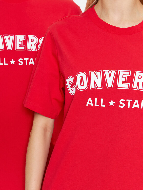 Converse Converse Marškinėliai Classic Fit All Star Center Front Tee 10024566-A10 Raudona Regular Fit