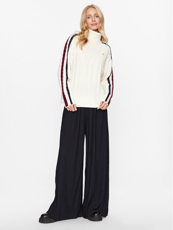 Tommy Hilfiger Tommy Hilfiger Rollkragenpullover WW0WW40831 Écru Regular Fit