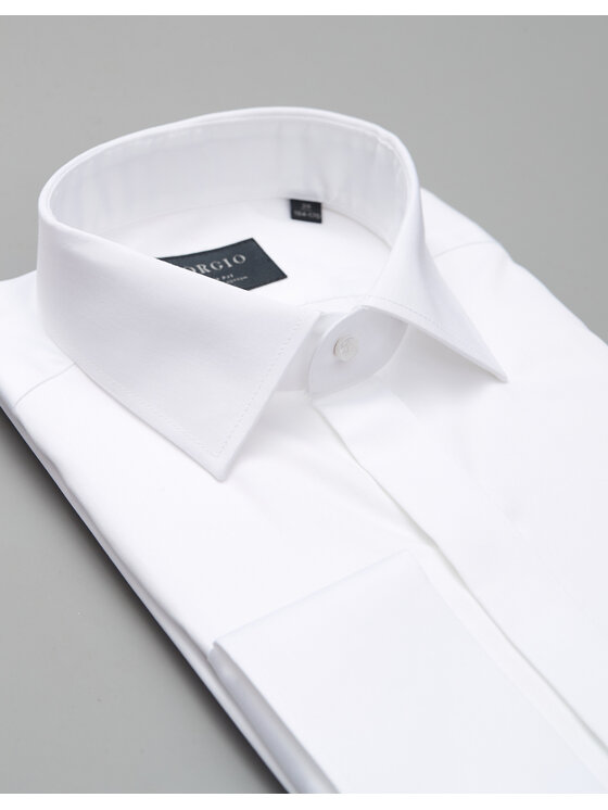Borgio Borgio Koszula mozza Biały Slim Fit