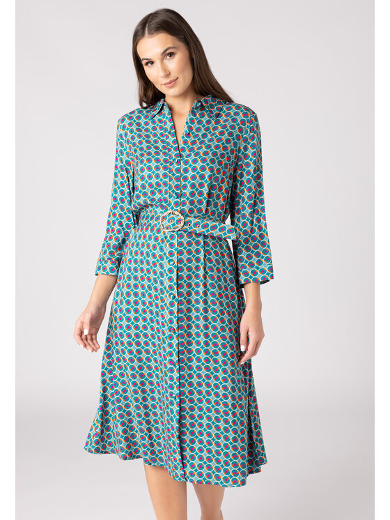 QUIOSQUE QUIOSQUE Sukienka codzienna QUIOSQUE 4VD005953 Zielony Regular Fit