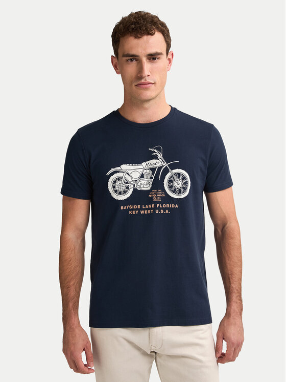 Petrol Industries Petrol Industries T-Shirt M-1050-TSR707 Tmavomodrá Regular Fit