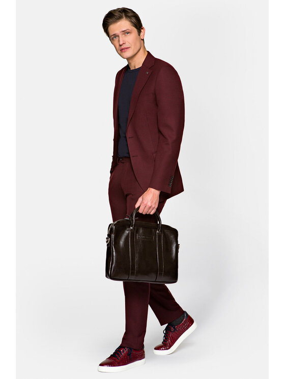 Lancerto Lancerto Garnitur Rosewood Bordowy Regular Fit
