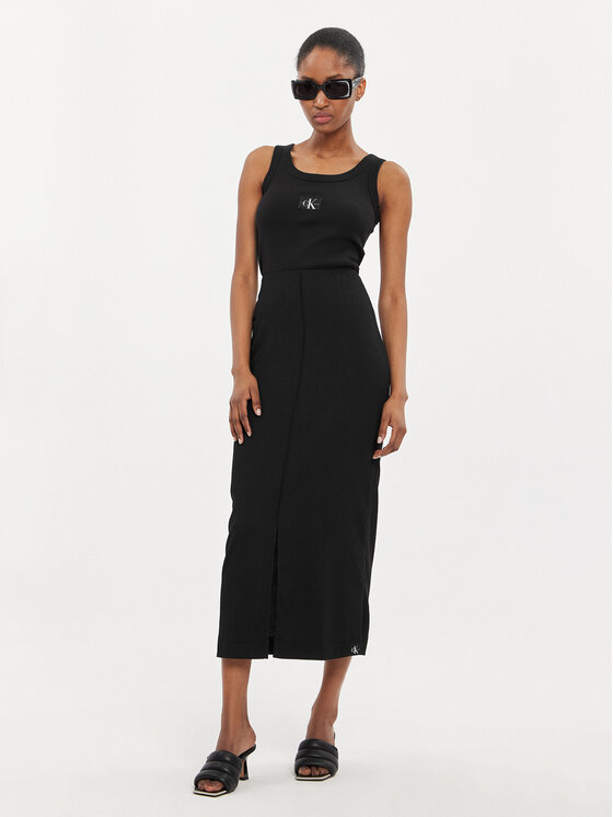 Calvin Klein Jeans Calvin Klein Jeans Midi sukňa J20J223144 Čierna Regular Fit