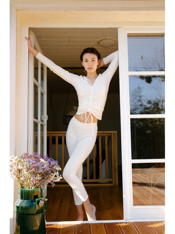 LaLupa LaLupa Pantalone del pigiama LA035 Bianco Comfortable Fit