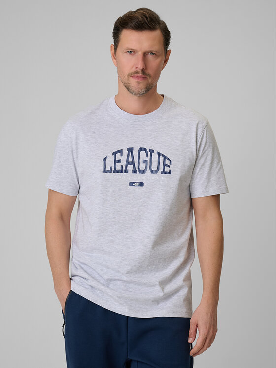 4F 4F T-Shirt SPORTS CLUB Szary jasny Regular Fit
