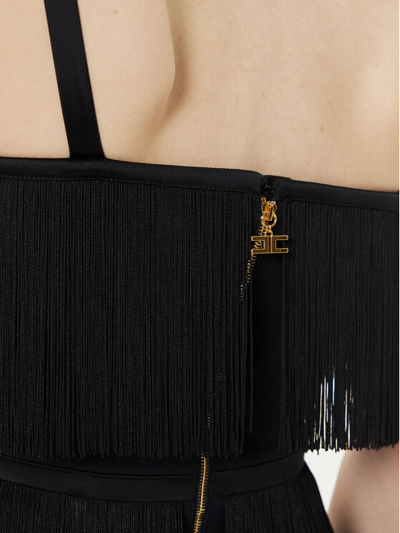 Elisabetta Franchi Elisabetta Franchi Kokteilikleit AB-635-42E2 Must Regular Fit