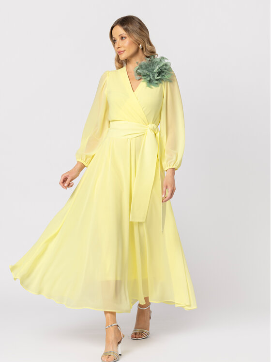 LIDIA KALITA LIDIA KALITA Sukienka wieczorowa Sydney Żółty Long Fit